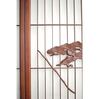 ガラス入 松竹梅と山景の書院 4枚1組　R0164 