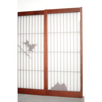 ガラス入 松竹梅と山景の書院 4枚1組　R0164 