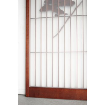 ガラス入 松竹梅と山景の書院 4枚1組　R0164 