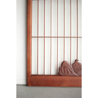 ガラス入 松竹梅と山景の書院 4枚1組　R0164 