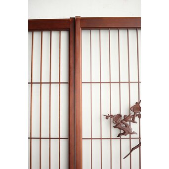 ガラス入 松竹梅と山景の書院 4枚1組　R0164 