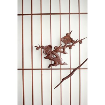 ガラス入 松竹梅と山景の書院 4枚1組　R0164 