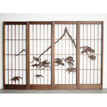 松竹梅に山景 書院 4枚1組　R0166