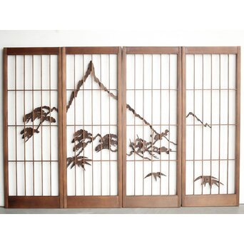 松竹梅に山景 書院 4枚1組　R0166 