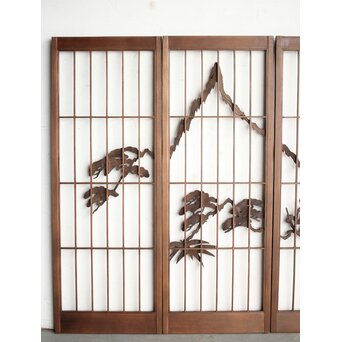 松竹梅に山景 書院 4枚1組　R0166 