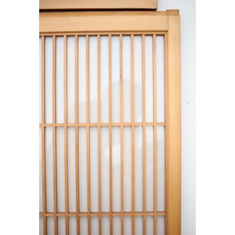 乳白色アクリルとクリアガラス 白木書院欄間 5枚1組　R0170 