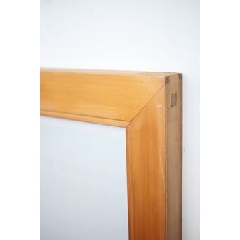 乳白色アクリルとクリアガラス 白木書院欄間 5枚1組　R0170 