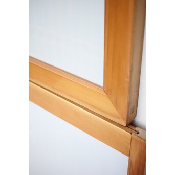 乳白色アクリルとクリアガラス 白木書院欄間 5枚1組　R0170 