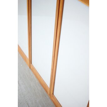 乳白色アクリルとクリアガラス 白木書院欄間 5枚1組　R0170 