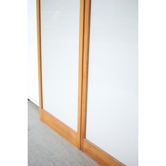 乳白色アクリルとクリアガラス 白木書院欄間 5枚1組　R0170 