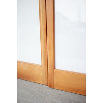 乳白色アクリルとクリアガラス 白木書院欄間 5枚1組　R0170 