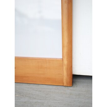 乳白色アクリルとクリアガラス 白木書院欄間 5枚1組　R0170 