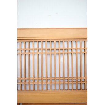 乳白色アクリルとクリアガラス 白木書院欄間 5枚1組　R0170 