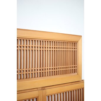 乳白色アクリルとクリアガラス 白木書院欄間 5枚1組　R0170 