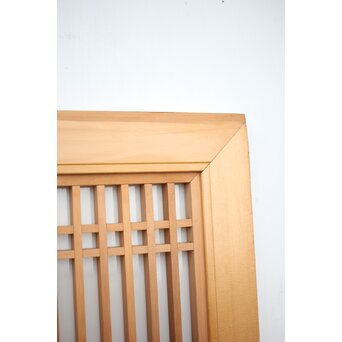 乳白色アクリルとクリアガラス 白木書院欄間 5枚1組　R0170 