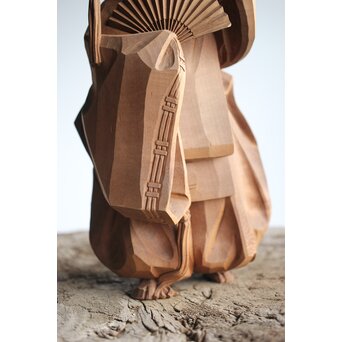 能木彫 牧俊高 [能樂 翁]　X341 