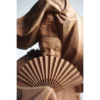 能木彫 牧俊高 [能樂 翁]　X341 