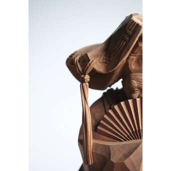 能木彫 牧俊高 [能樂 翁]　X341 