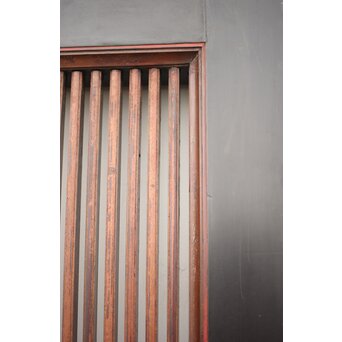 牡丹獅子金具 黒枠 細格子蔵戸　W064YD 