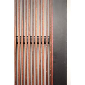 牡丹獅子金具 黒枠 細格子蔵戸　W064YD 