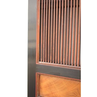 牡丹獅子金具 黒枠 細格子蔵戸　W064YD 