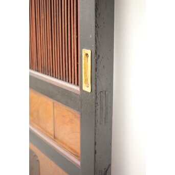 牡丹獅子金具 黒枠 細格子蔵戸　W064YD 