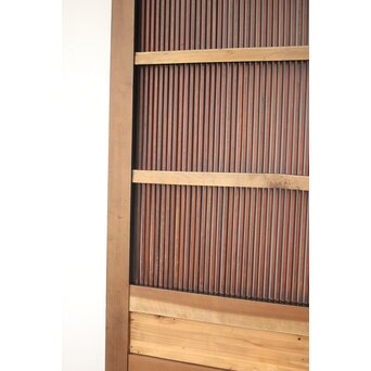 牡丹獅子金具 黒枠 細格子蔵戸　W064YD 