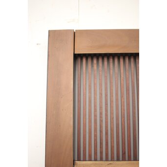 牡丹獅子金具 黒枠 細格子蔵戸　W064YD 