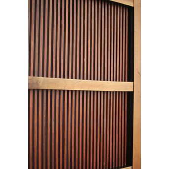 牡丹獅子金具 黒枠 細格子蔵戸　W064YD 