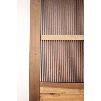 牡丹獅子金具 黒枠 細格子蔵戸　W064YD 