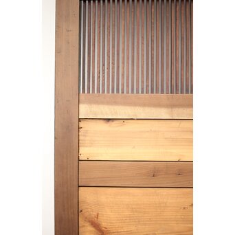 牡丹獅子金具 黒枠 細格子蔵戸　W064YD 