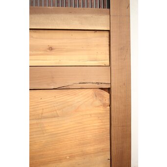 牡丹獅子金具 黒枠 細格子蔵戸　W064YD 