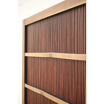 牡丹獅子金具 黒枠 細格子蔵戸　W064YD 