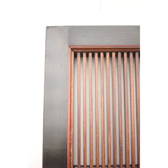 牡丹獅子金具 黒枠 細格子蔵戸　W064YD 