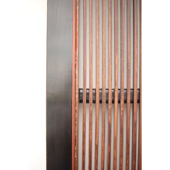 牡丹獅子金具 黒枠 細格子蔵戸　W064YD 