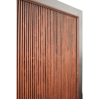 牡丹獅子金具 黒枠 細格子蔵戸　W064YD 