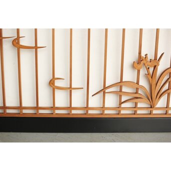 四君子 黒枠欄間 2枚1組　R0172 