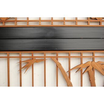 四君子 黒枠欄間 2枚1組　R0172 