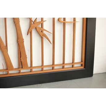 四君子 黒枠欄間 2枚1組　R0172 