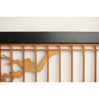 四君子 黒枠欄間 2枚1組　R0172 