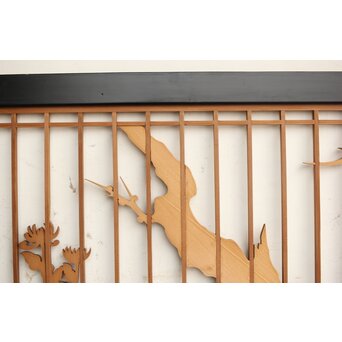 四君子 黒枠欄間 2枚1組　R0172 