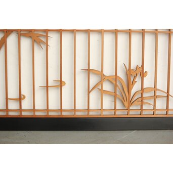 四君子 黒枠欄間 2枚1組　R0172 