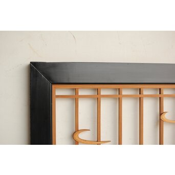 四君子 黒枠欄間 2枚1組　R0172 