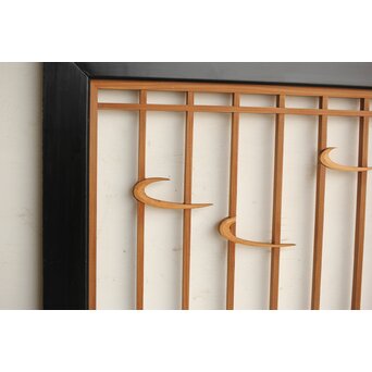 四君子 黒枠欄間 2枚1組　R0172 