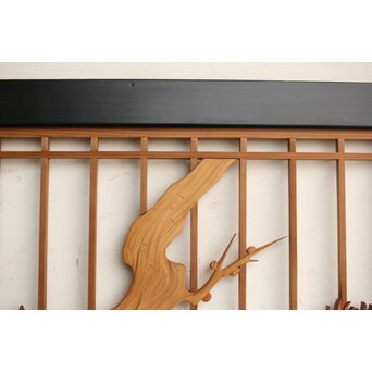 四君子 黒枠欄間 2枚1組　R0172 