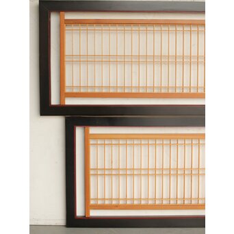 幅広 黒枠筬欄間 2枚1組　R0173 