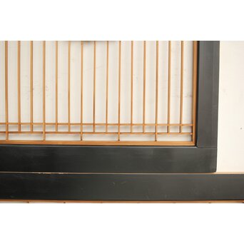 鶴亀木彫 筬欄間 2枚1組　R0175 