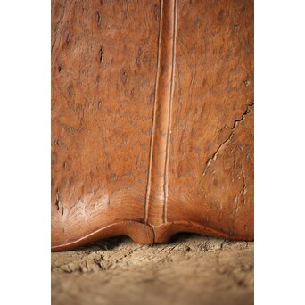 指物師 伊藤小平 上杢葉盆 煎茶盆　X344 