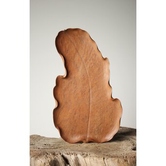 指物師 伊藤小平 上杢葉盆 煎茶盆　X344