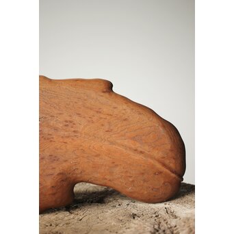 指物師 伊藤小平 上杢葉盆 煎茶盆　X344 